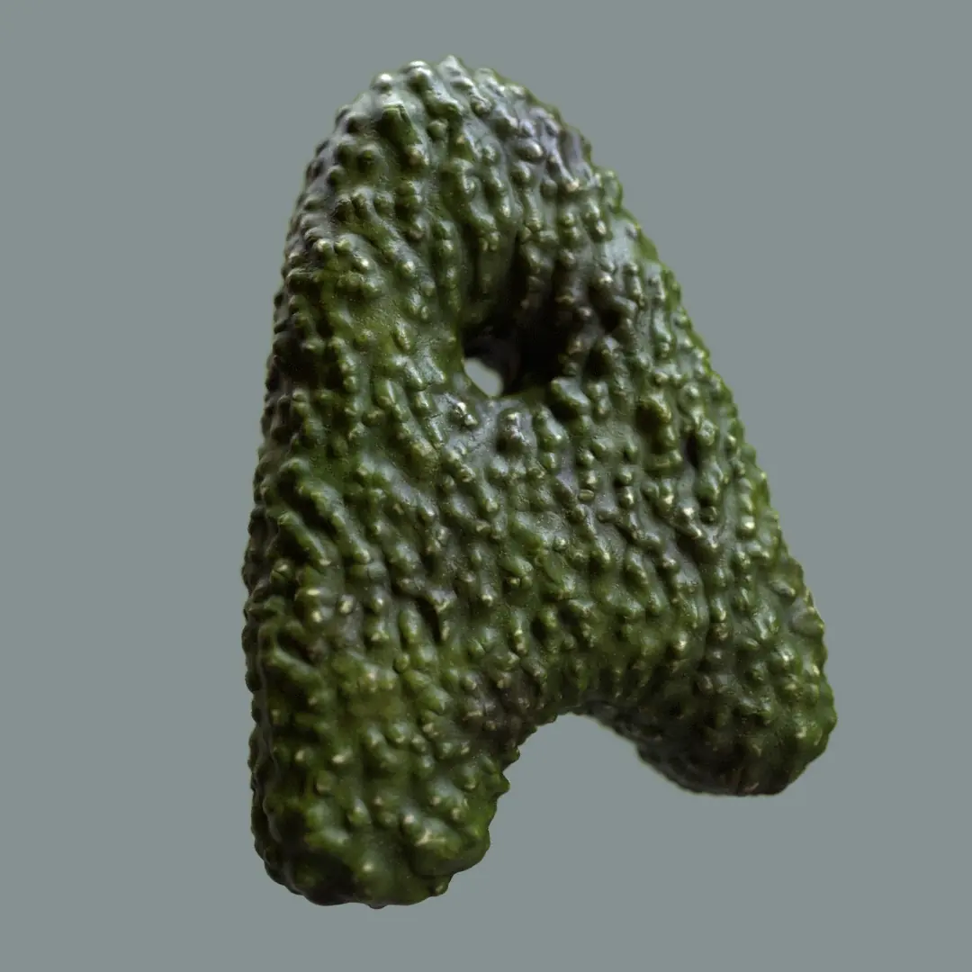 Procedural avocado skin material detail