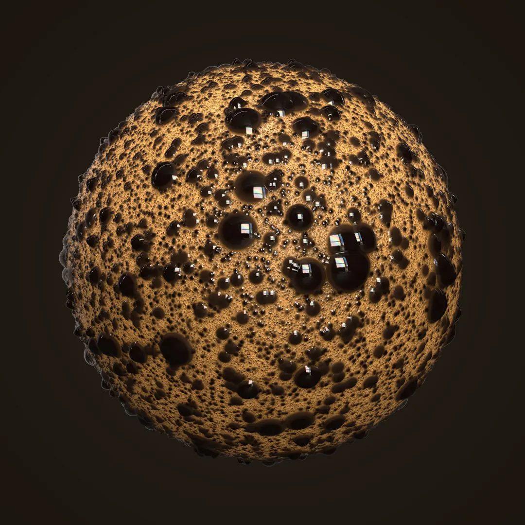 Procedural coffee foam surface