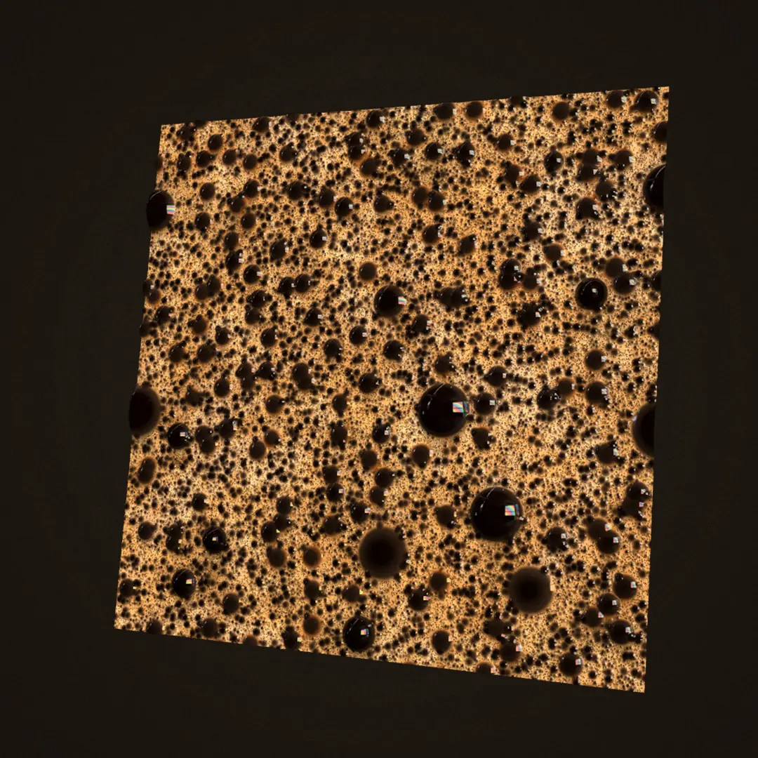 Procedural coffee foam material